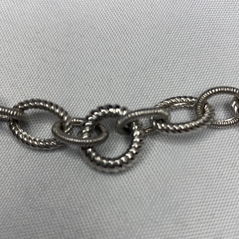 Judith Ripka .925 necklace to wear plain or add enhancer - Picture 5 of 5